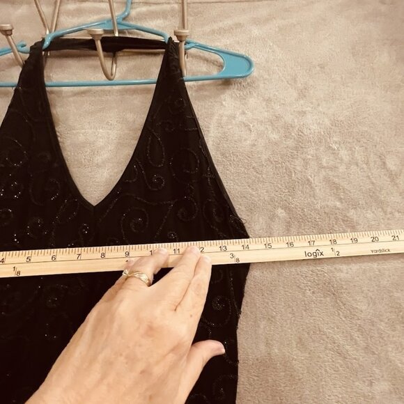 Cache Dress‎ Womens Small Black Beaded Gown Maxi Evening Formal USA Alexia Admor - Picture 12 of 16